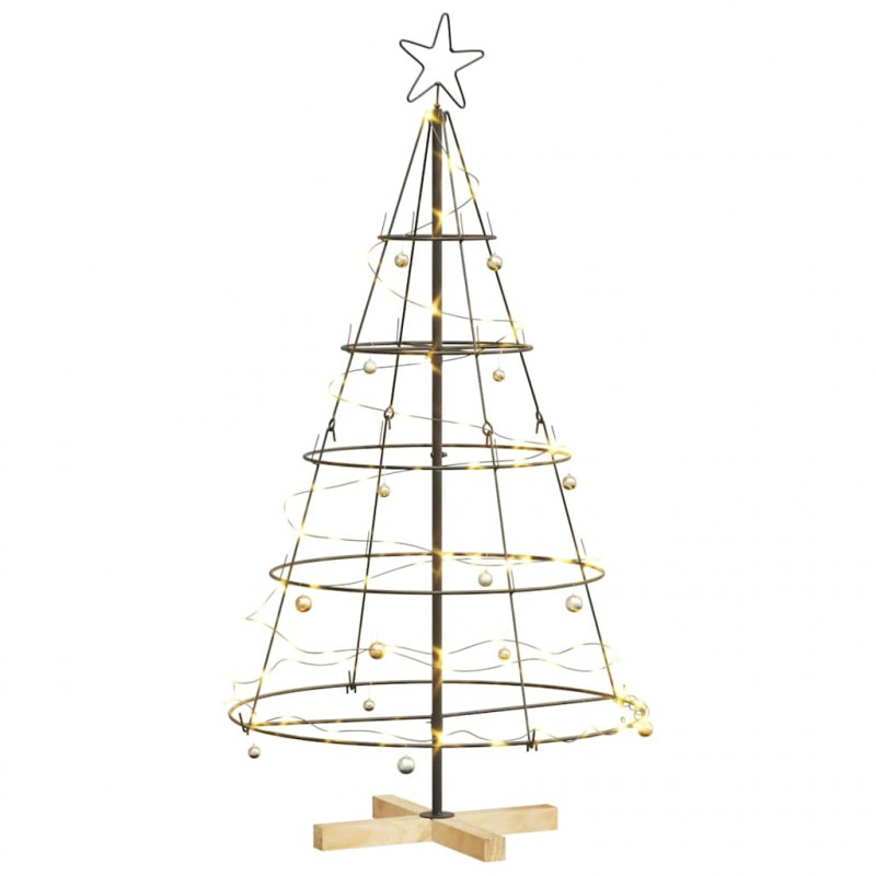 Choinka Stożkowa Świąteczna z podstawą Czarny 126 cm Stal