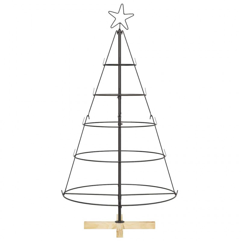 Choinka Stożkowa Świąteczna z podstawą Czarny 126 cm Stal