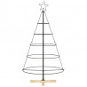 Choinka Stożkowa Świąteczna z podstawą Czarny 126 cm Stal