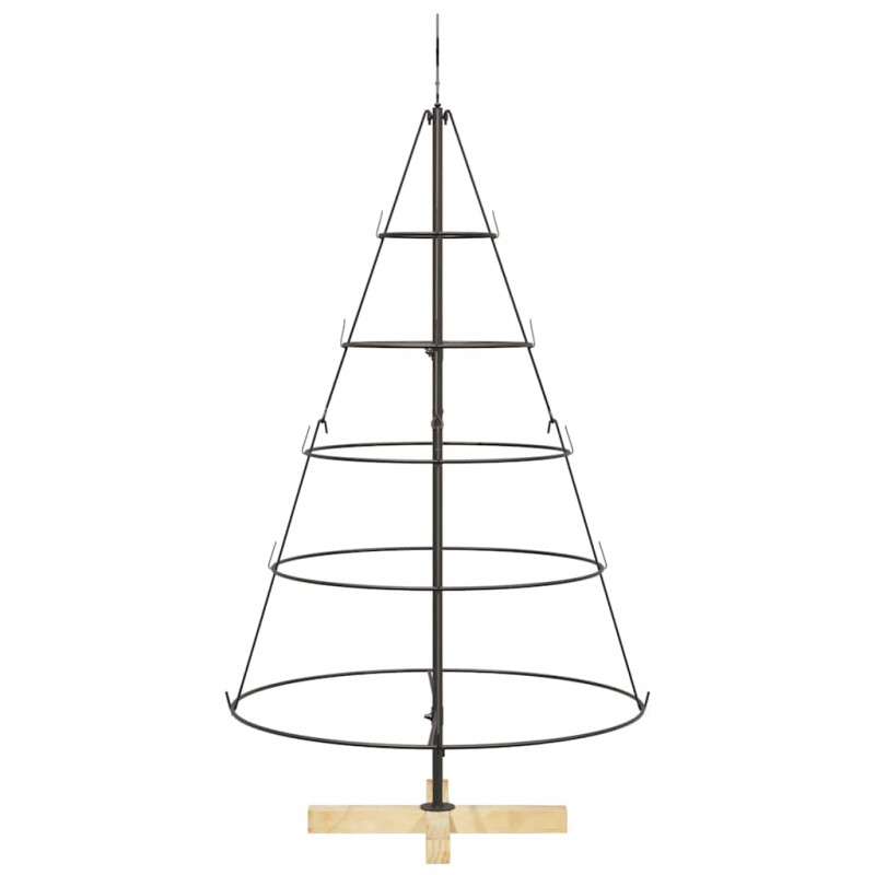 Choinka Stożkowa Świąteczna z podstawą Czarny 126 cm Stal
