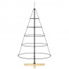 Choinka Stożkowa Świąteczna z podstawą Czarny 126 cm Stal