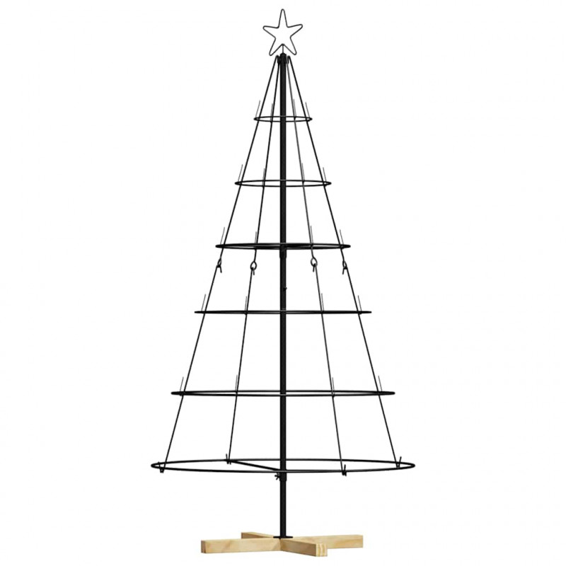 Choinka Stożkowa Świąteczna z podstawą Czarny 154 cm Stal