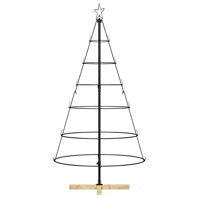 Choinka Stożkowa Świąteczna z podstawą Czarny 154 cm Stal