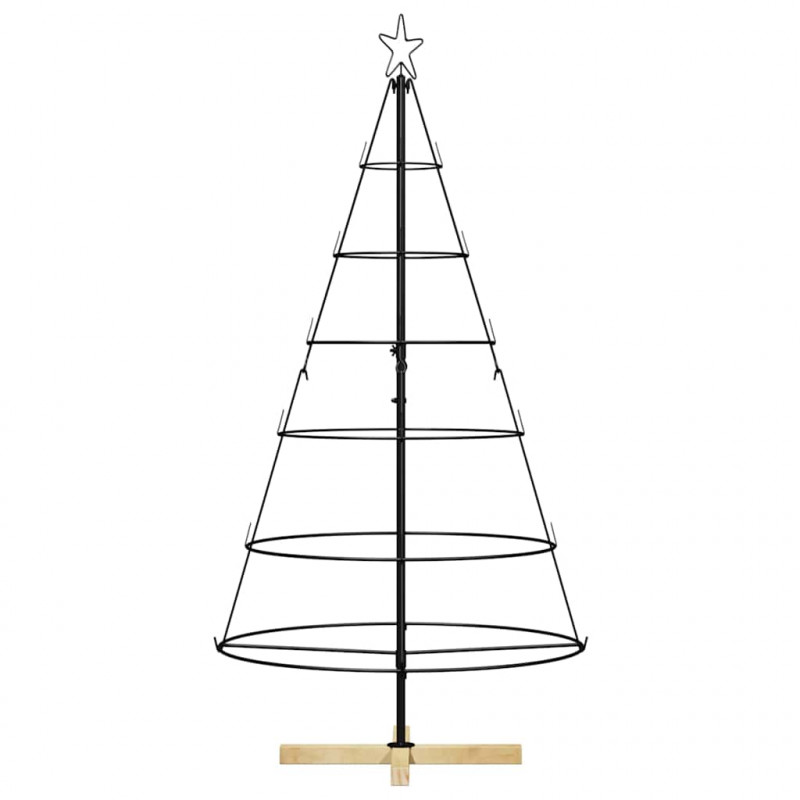Choinka Stożkowa Świąteczna z podstawą Czarny 154 cm Stal