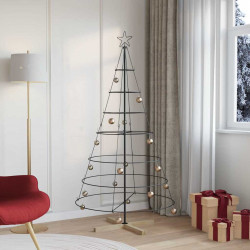 Choinka Stożkowa Świąteczna z podstawą Czarny 180,5 cm Stal