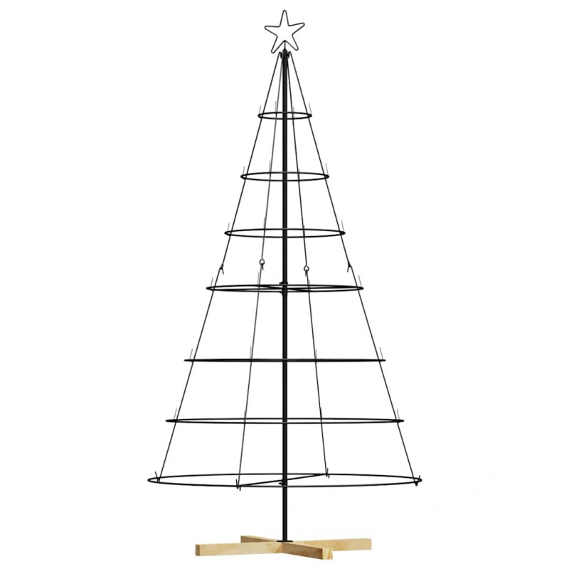 Choinka Stożkowa Świąteczna z podstawą Czarny 180,5 cm Stal