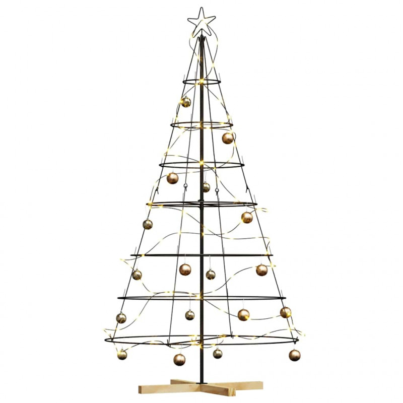Choinka Stożkowa Świąteczna z podstawą Czarny 180,5 cm Stal