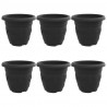 Okrągła doniczka na kwiaty 6 pcs Czarny Ø 26 x 21.5 cm