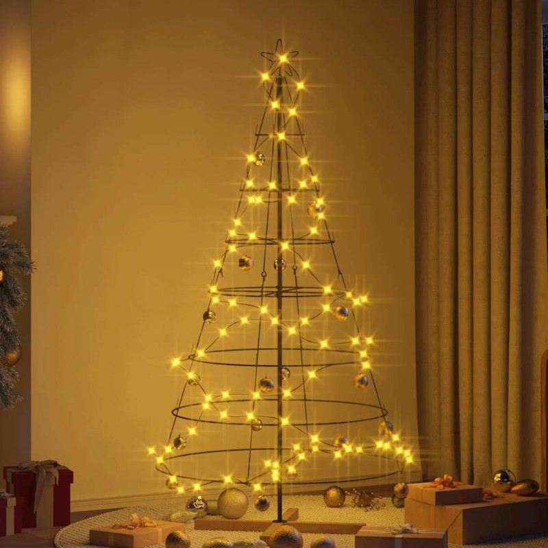 Choinka Stożkowa Świąteczna z podstawą Czarny 180,5 cm Stal