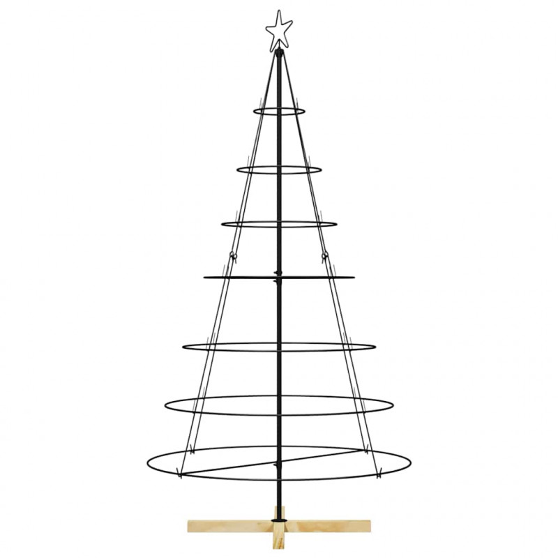 Choinka Stożkowa Świąteczna z podstawą Czarny 180,5 cm Stal