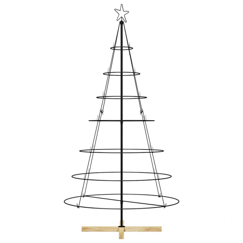 Choinka Stożkowa Świąteczna z podstawą Czarny 180,5 cm Stal