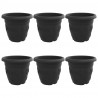 Okrągła doniczka na kwiaty 6 pcs Czarny Ø 26 x 21.5 cm