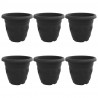 Okrągła doniczka na kwiaty 6 pcs Czarny Ø 26 x 21.5 cm