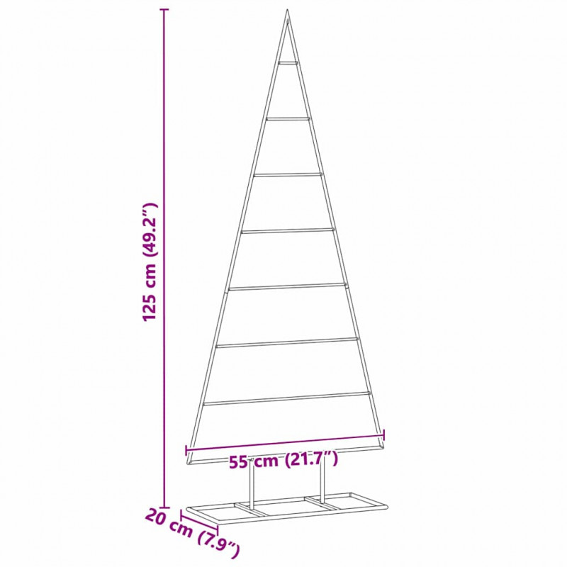 Metalowa choinka świąteczna z podstawą złoty 125 cm