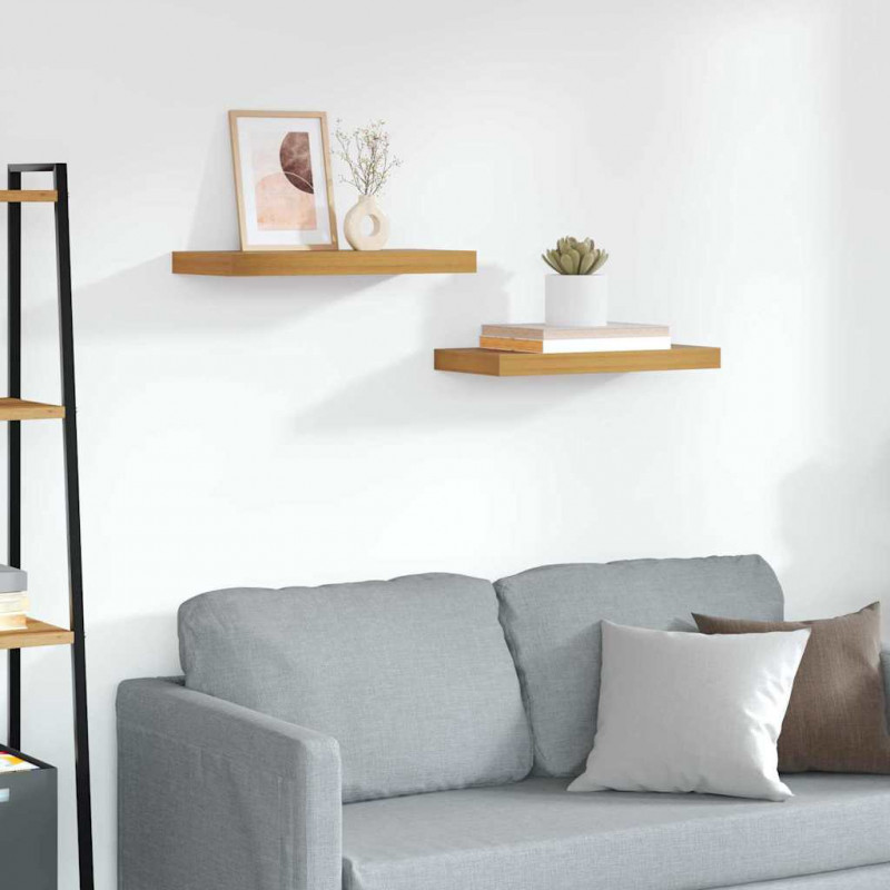 Półka ścienna Montowane na ścianie 2 pcs Brązowy 50 x 23 x 4 cm