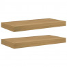 Półka ścienna Montowane na ścianie 2 pcs Brązowy 50 x 23 x 4 cm