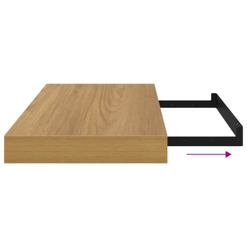 Półka ścienna Montowane na ścianie 2 pcs Brązowy 50 x 23 x 4 cm
