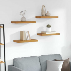 Półka ścienna Montowane na ścianie 4 pcs Brązowy 50 x 23 x 4 cm