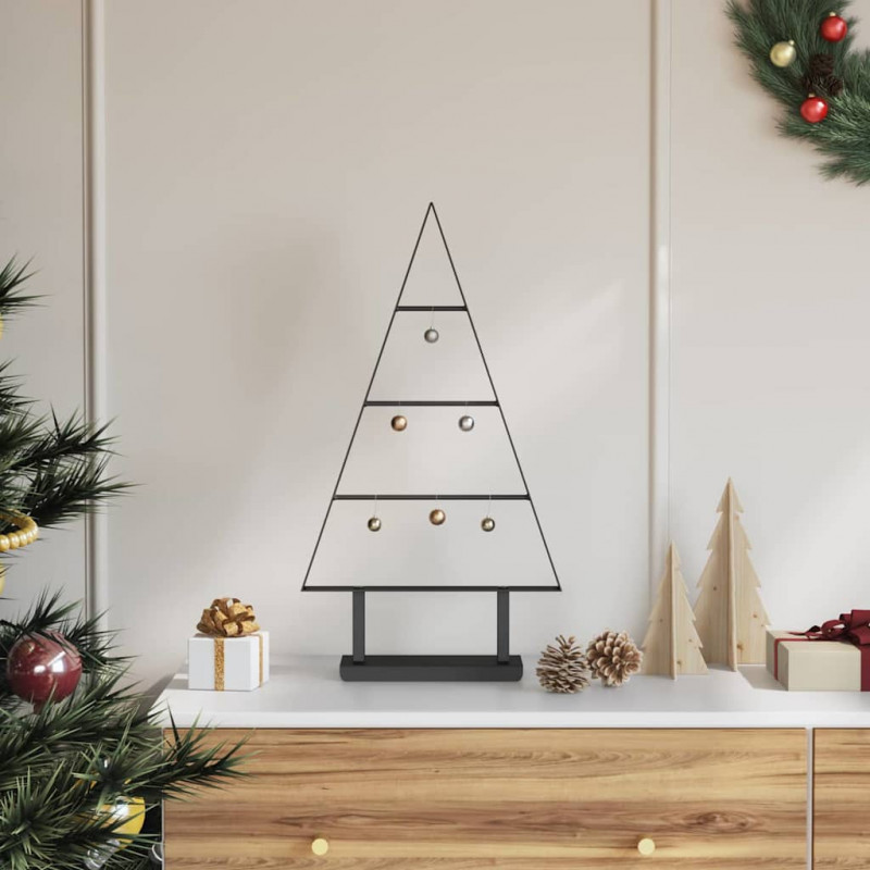 Metalowa choinka świąteczna z podstawą Czarny 60 cm Stal
