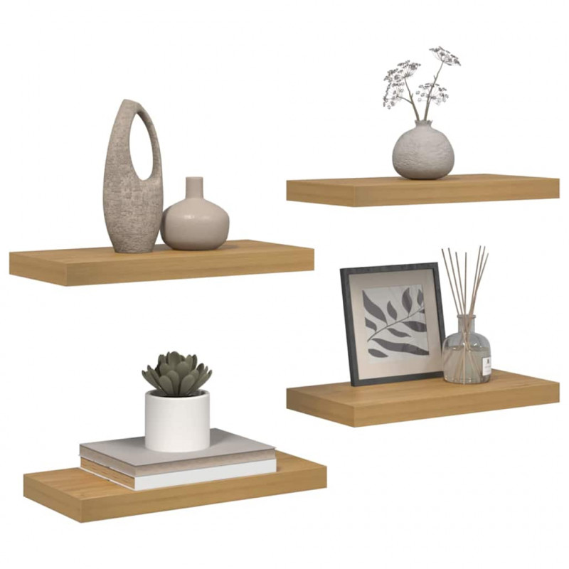 Półka ścienna Montowane na ścianie 4 pcs Brązowy 50 x 23 x 4 cm