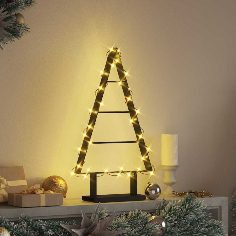 Metalowa choinka świąteczna z podstawą Czarny 60 cm Stal