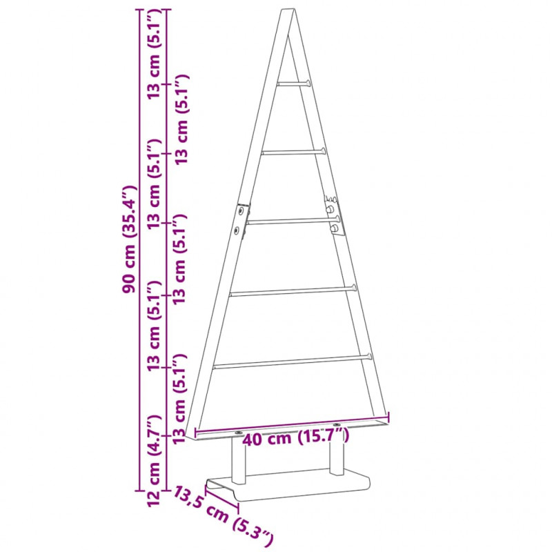 Metalowa choinka świąteczna z podstawą Czarny 90 cm Stal