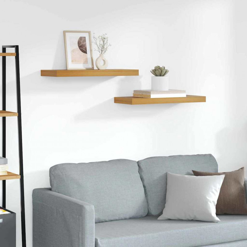 Półka ścienna Montowane na ścianie 2 pcs Brązowy 50 x 23 x 4 cm