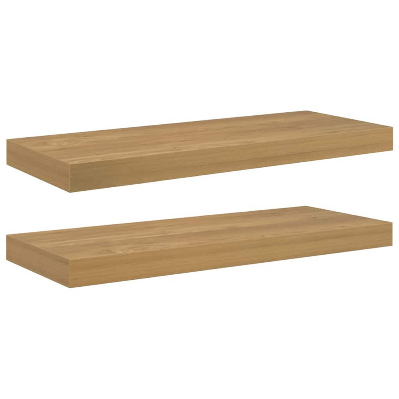 Półka ścienna Montowane na ścianie 2 pcs Brązowy 50 x 23 x 4 cm