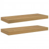 Półka ścienna Montowane na ścianie 2 pcs Brązowy 50 x 23 x 4 cm