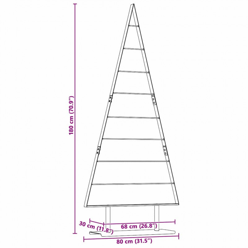 Metalowa choinka świąteczna z podstawą Czarny 180 cm Stal