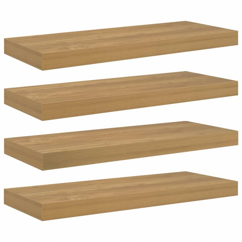 Półka ścienna Montowane na ścianie 4 pcs Brązowy 50 x 23 x 4 cm