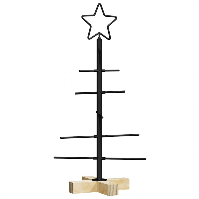 Metalowa choinka świąteczna z podstawą Czarny 59,5 cm