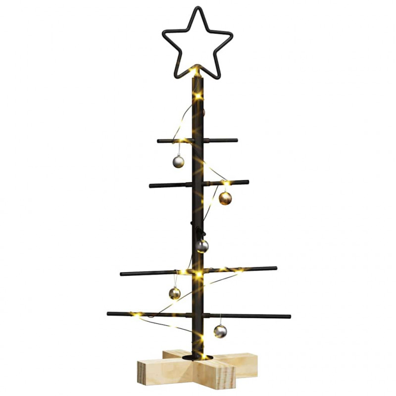 Metalowa choinka świąteczna z podstawą Czarny 59,5 cm