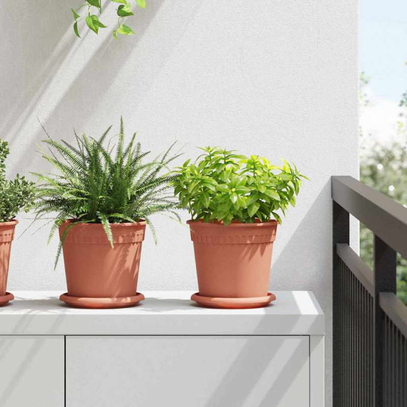 Okrągły Talerzyk Kwiatowy 6 pcs Czerwony ceglasty Ø 14 x 2 cm