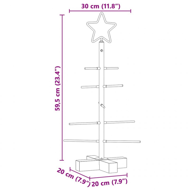 Metalowa choinka świąteczna z podstawą Czarny 59,5 cm