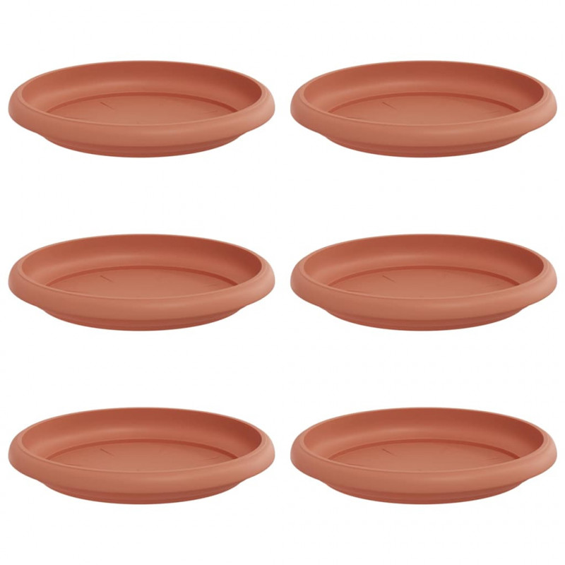 Okrągły Talerzyk Kwiatowy 6 pcs Czerwony ceglasty Ø 14 x 2 cm