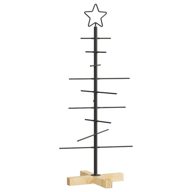 Metalowa choinka świąteczna z podstawą Czarny 89 cm
