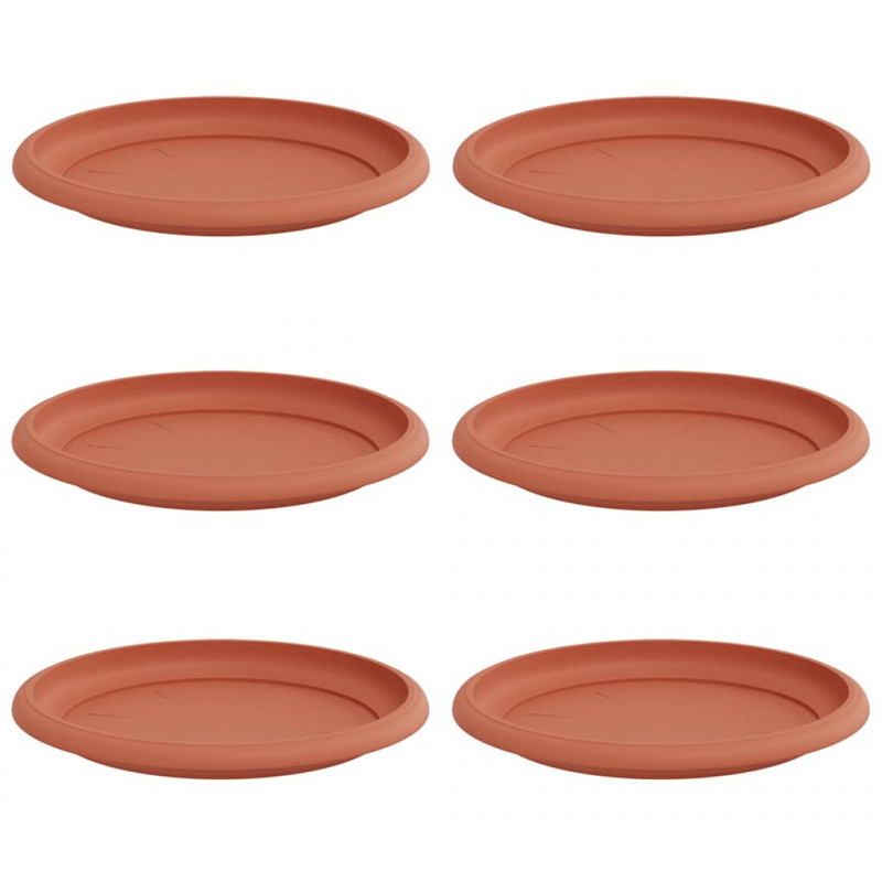 Okrągły Talerzyk Kwiatowy 6 pcs Czerwony ceglasty Ø 17,5 x 2 cm