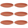 Okrągły Talerzyk Kwiatowy 6 pcs Czerwony ceglasty Ø 17,5 x 2 cm