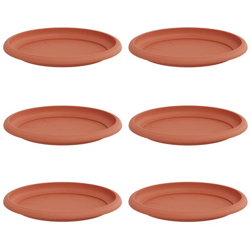 Okrągły Talerzyk Kwiatowy 6 pcs Czerwony ceglasty Ø 19 x 2 cm