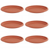 Okrągły Talerzyk Kwiatowy 6 pcs Czerwony ceglasty Ø 19 x 2 cm