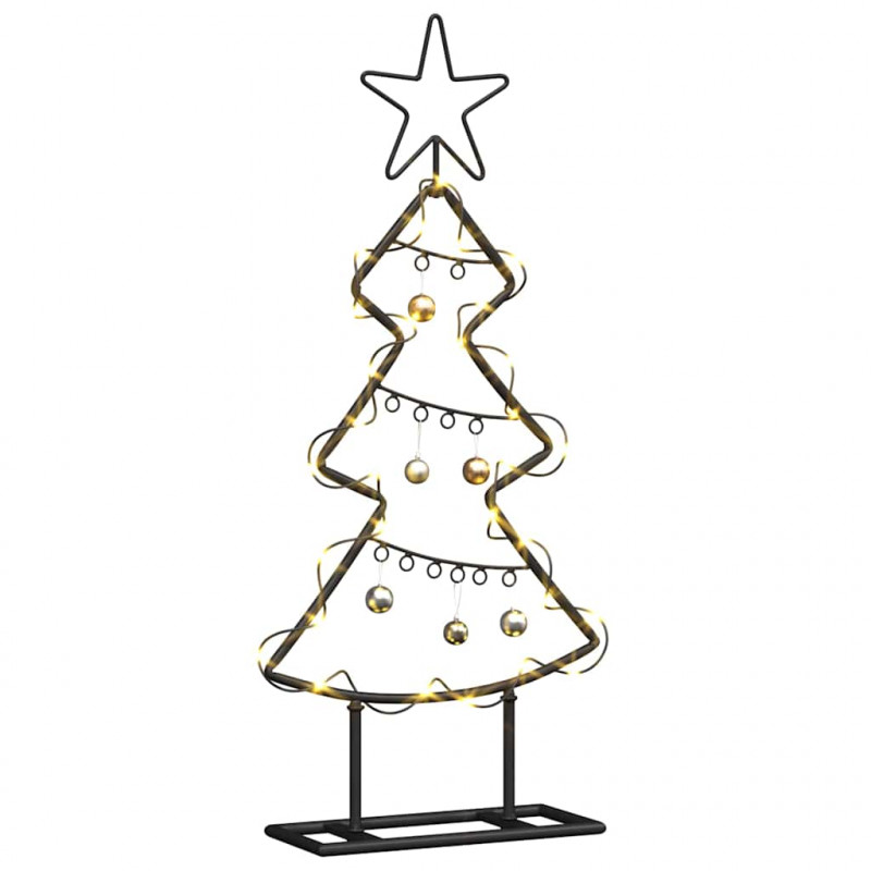 Metalowa choinka świąteczna z podstawą Czarny 60 cm Stal