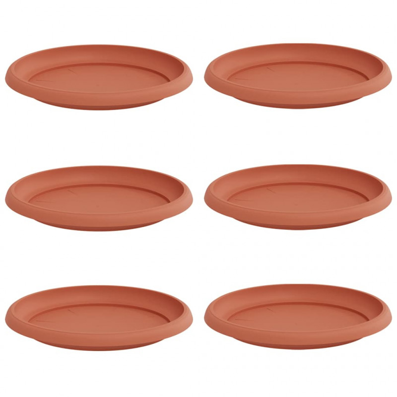 Okrągły Talerzyk Kwiatowy 6 pcs Czerwony ceglasty