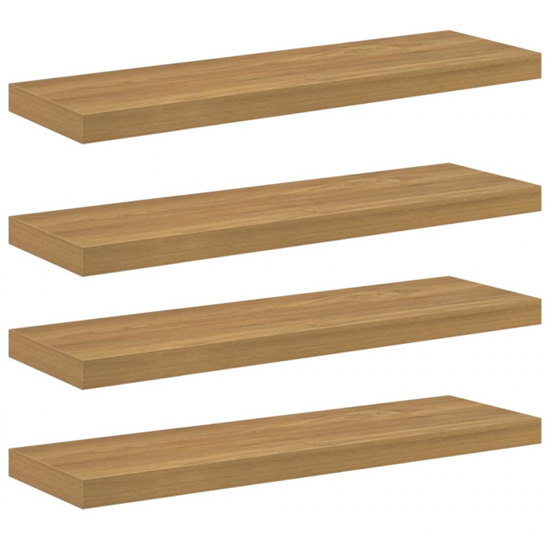 Półka ścienna z przechowywaniem 4 pcs Brązowy 80 x 23,5 x 4 cm