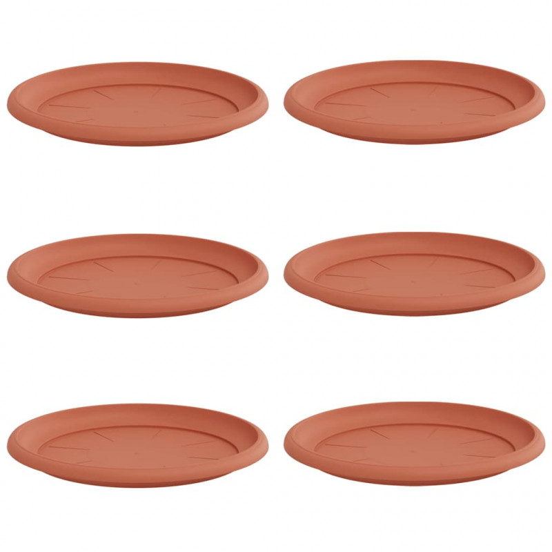 Okrągły Talerzyk Kwiatowy 6 pcs Czerwony ceglasty Ø 27 x 2,5 cm