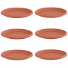Okrągły Talerzyk Kwiatowy 6 pcs Czerwony ceglasty Ø 27 x 2,5 cm