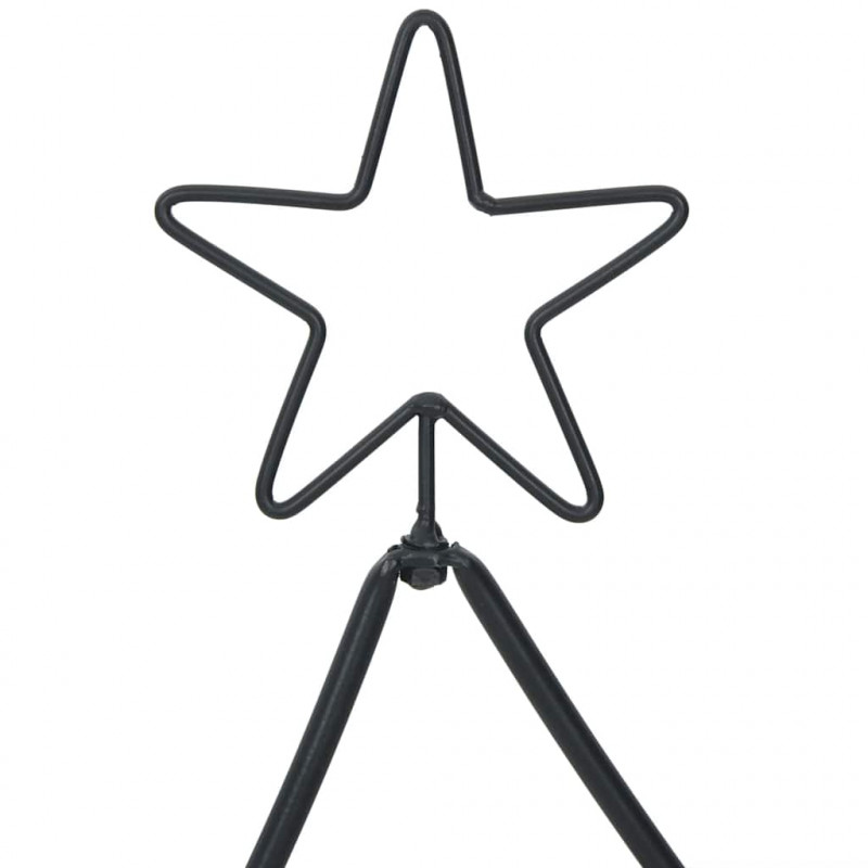 Metalowa choinka świąteczna z podstawą Czarny 125 cm Stal