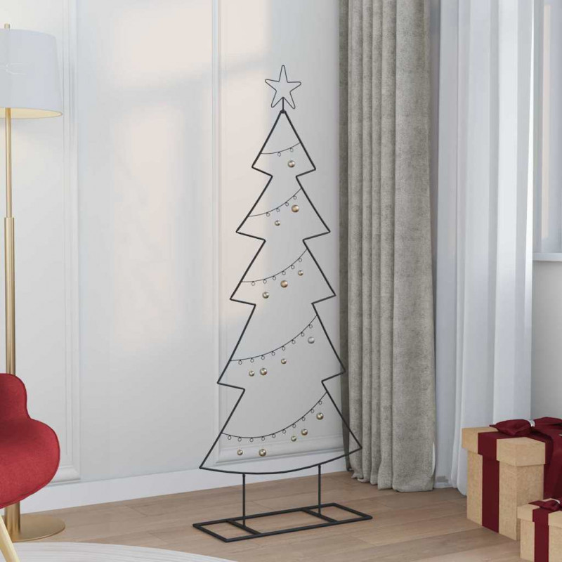 Metalowa choinka świąteczna z podstawą Czarny 150 cm Stal