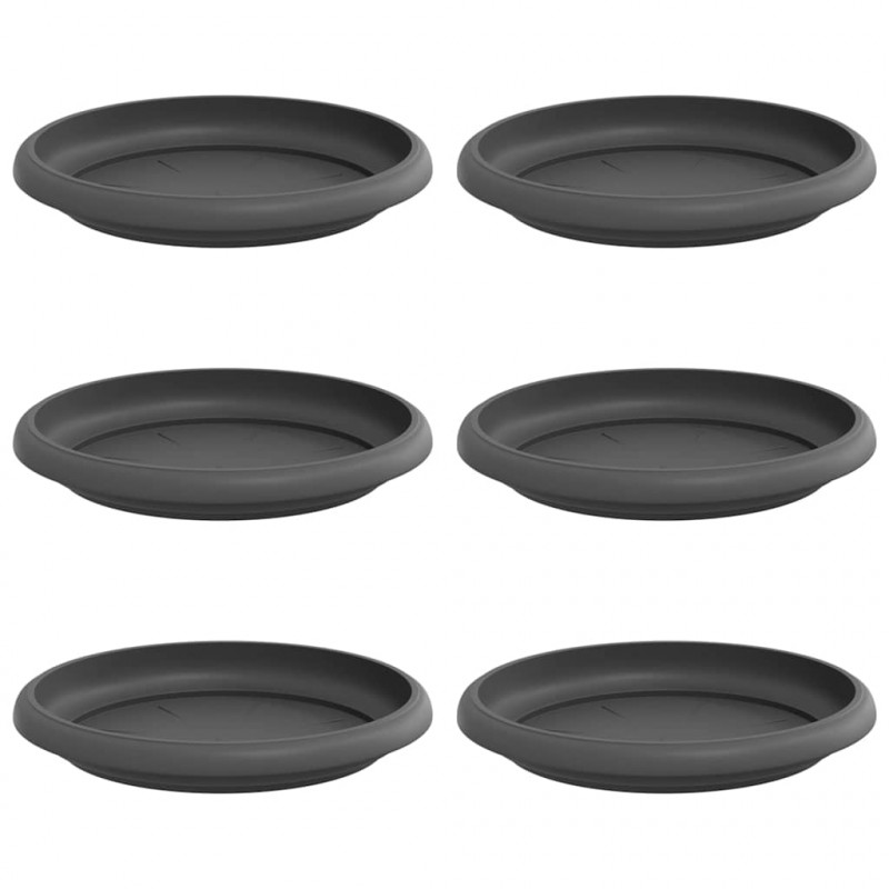 Okrągły Talerzyk Kwiatowy 6 pcs Czarny Ø 15,5 x 2 cm