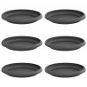 Okrągły Talerzyk Kwiatowy 6 pcs Czarny Ø 15,5 x 2 cm